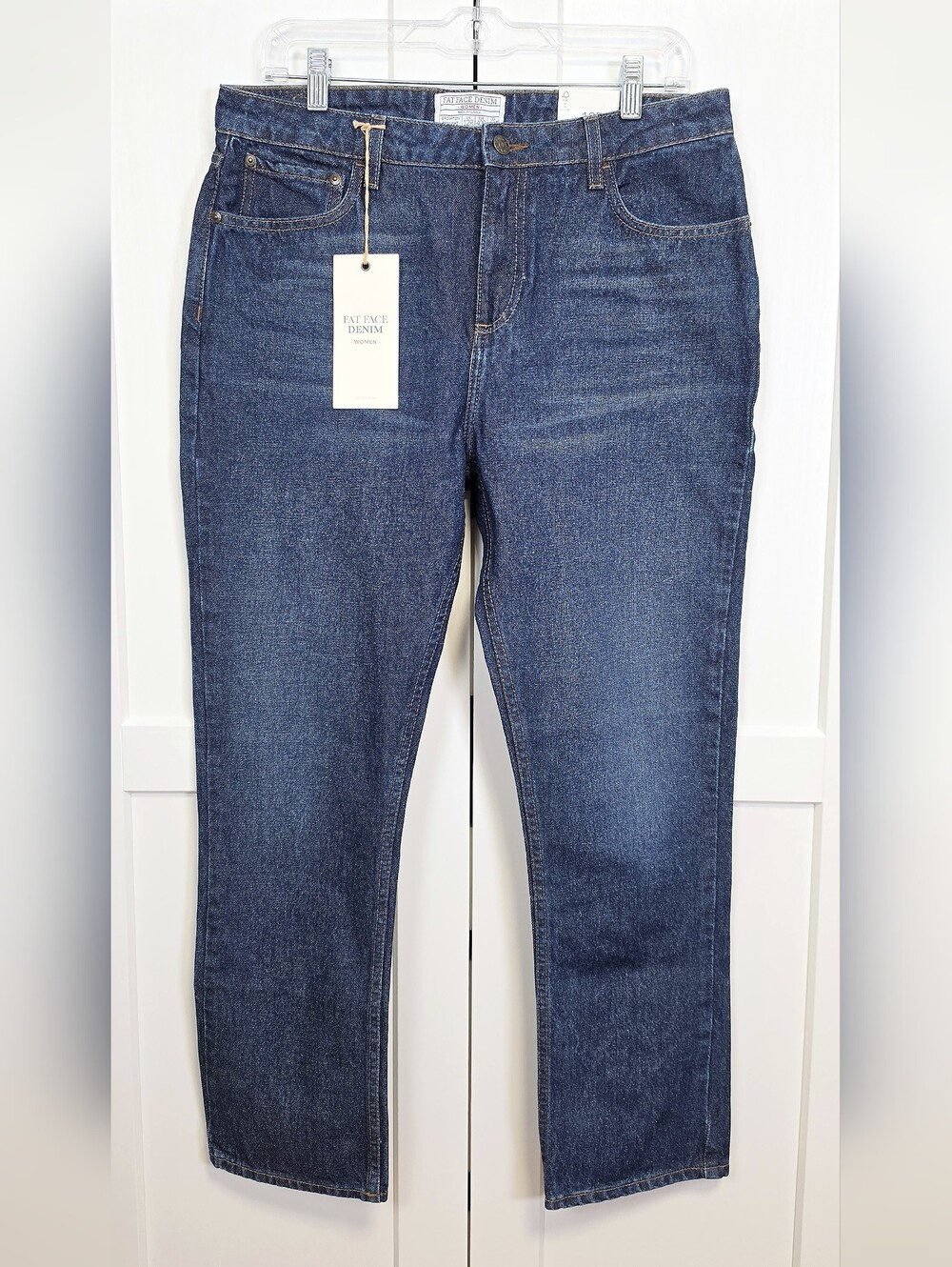 NWT Fat Face Brompton Straight Leg Jeans Women's UK 12R US 8 Denim
